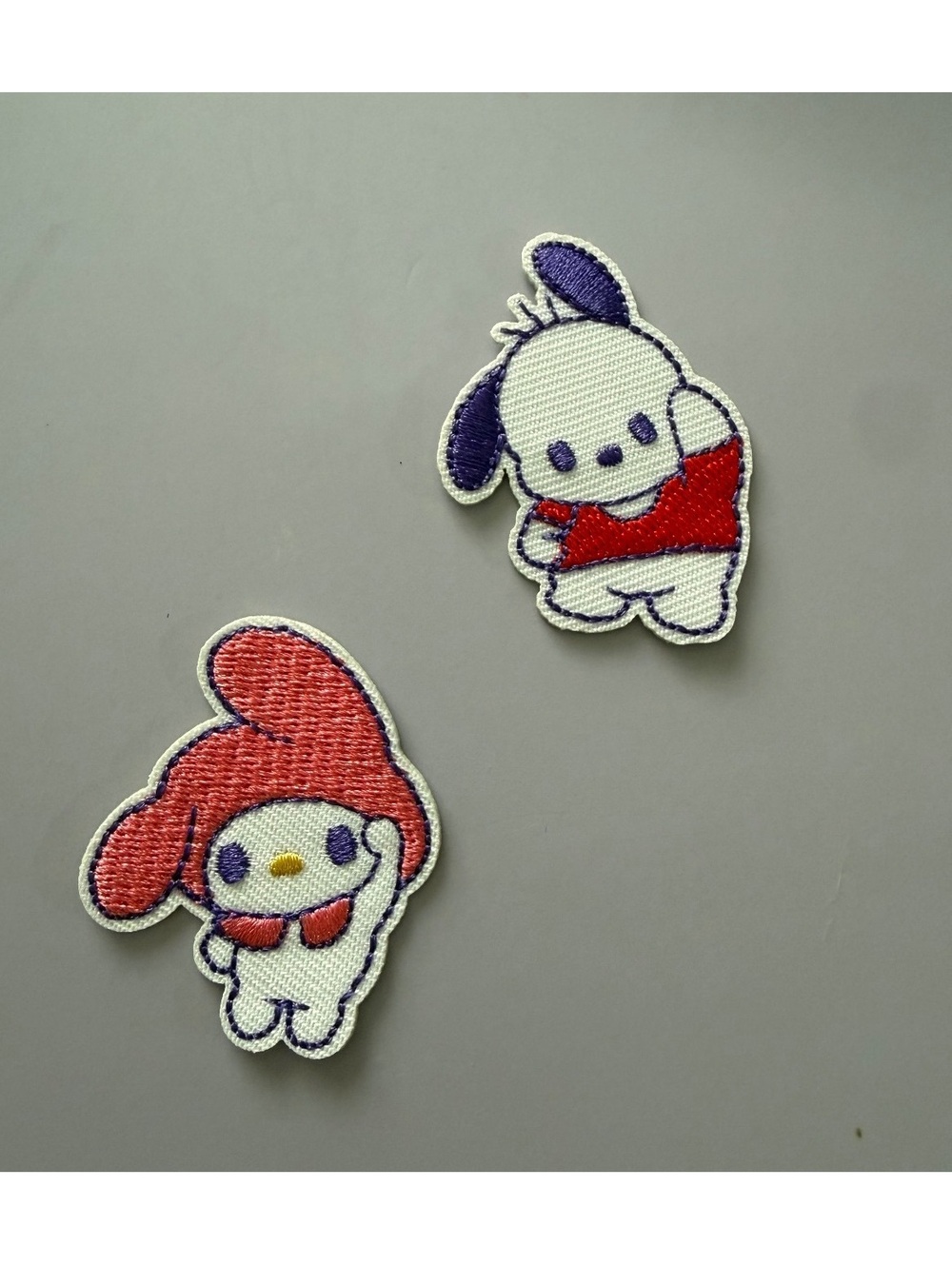 Sanrio Embroidered Iron-On Patches - 2 Pack: 1 My Melody and 1 Pochacco